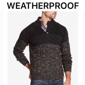 Men's Ombré Button Mock-Neck Sweater